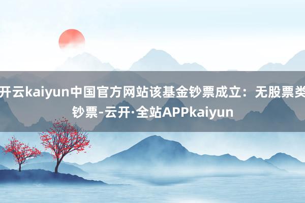 开云kaiyun中国官方网站该基金钞票成立：无股票类钞票-云开·全站APPkaiyun