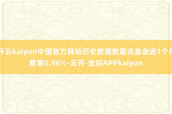 开云kaiyun中国官方网站历史数据败露该基金近1个月着落0.96%-云开·全站APPkaiyun