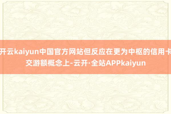 开云kaiyun中国官方网站但反应在更为中枢的信用卡交游额概念上-云开·全站APPkaiyun