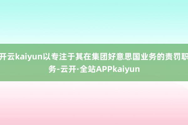 开云kaiyun以专注于其在集团好意思国业务的责罚职务-云开·全站APPkaiyun