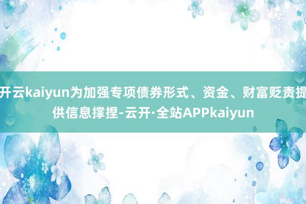 开云kaiyun为加强专项债券形式、资金、财富贬责提供信息撑捏-云开·全站APPkaiyun