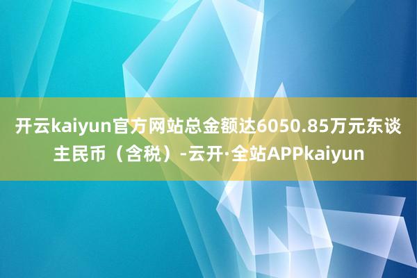 开云kaiyun官方网站总金额达6050.85万元东谈主民币（含税）-云开·全站APPkaiyun