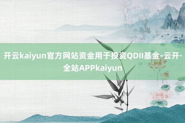 开云kaiyun官方网站资金用于投资QDII基金-云开·全站APPkaiyun