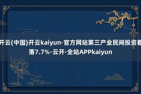 开云(中国)开云kaiyun·官方网站第三产业民间投资着落7.7%-云开·全站APPkaiyun