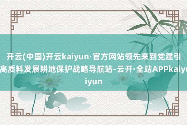 开云(中国)开云kaiyun·官方网站领先来到党建引颈高质料发展耕地保护战略导航站-云开·全站APPkaiyun