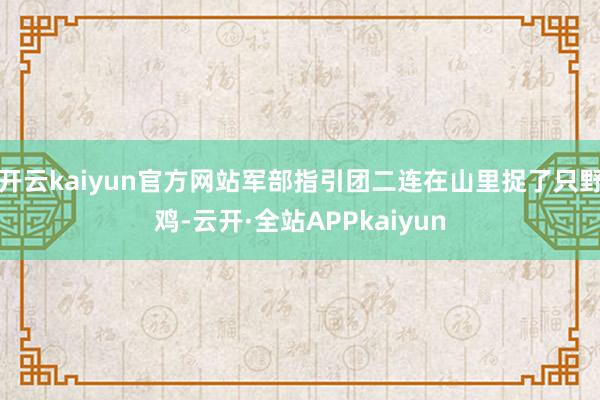 开云kaiyun官方网站军部指引团二连在山里捉了只野鸡-云开·全站APPkaiyun