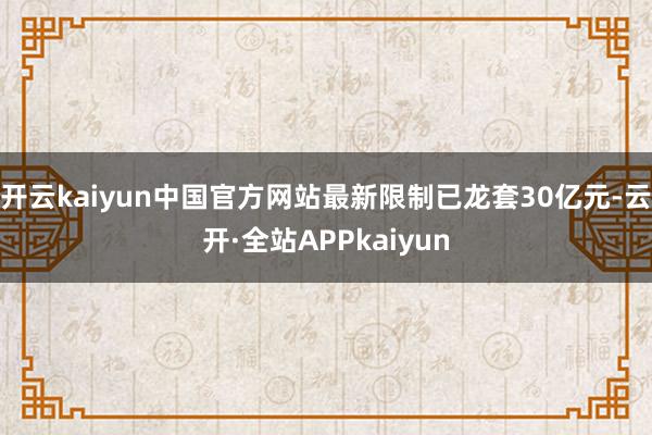 开云kaiyun中国官方网站最新限制已龙套30亿元-云开·全站APPkaiyun